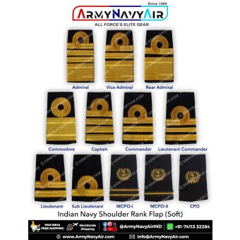 Indian Navy Shoulder Rank Flaps (Soft) : ArmyNavyAir.com
