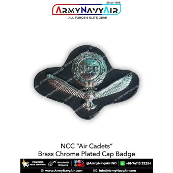 NCC Air Cadets Brass Chrome Plated Cap Badge : ArmyNavyAir.com