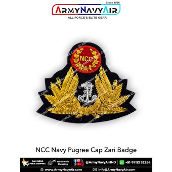 NCC Navy Peak Cap Zari Badge : ArmyNavyAir.com