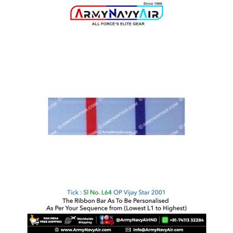 (L64) OP Vijay Star 2001 Ribbon Bar : ArmyNavyAir.com