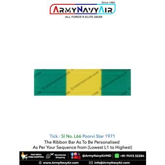 (L66) Poorvi Star Ribbon Bar : ArmyNavyAir.com