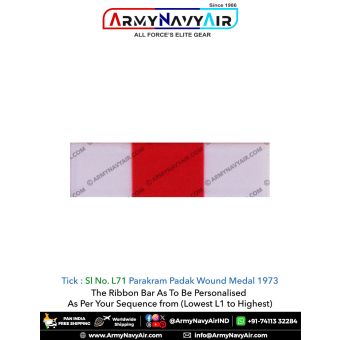 (L71) Parakram Padak Wound Medal 1973 Ribbon Bar : ArmyNavyAir.com