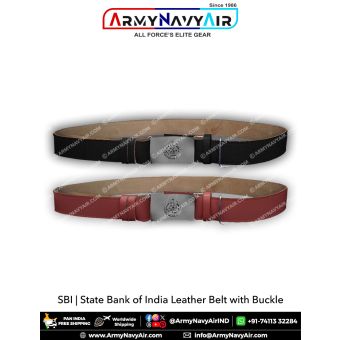 SBI Leather belt with buckle : ArmyNavyAir.com