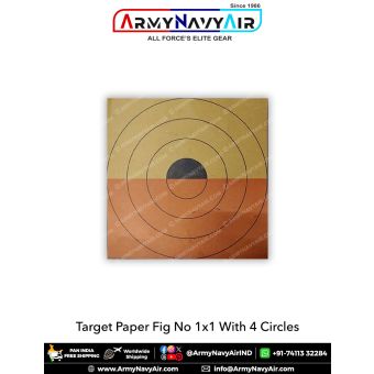 Target Paper Fig No 1x1 With 4 Circles (Pack Of 100) : ArmyNavyAir.com