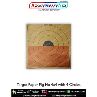Target Paper Fig No 4x4 With 4 Circles (Pack Of 100) : ArmyNavyAir.com