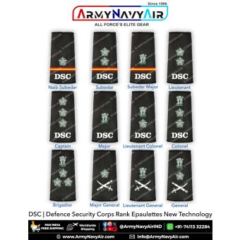 Indian Army Defence Security Corps Rank Epaulettes : ArmyNavyAir.com