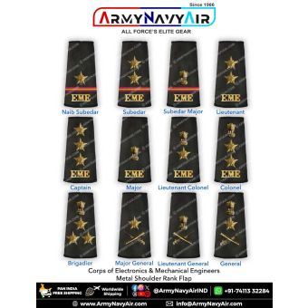 Indian Army Corps of EME Metal Rank Epaulettes : ArmyNavyAir.com