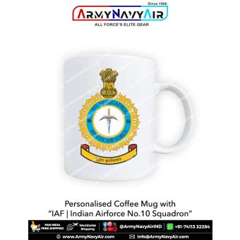 Personalised IAF Indian Air Force No 10 Squadron Mug: ArmyNavyAir.com
