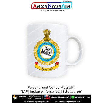 Personalised IAF Indian Air Force No 11 Squadron Mug : ArmyNavyAir.com