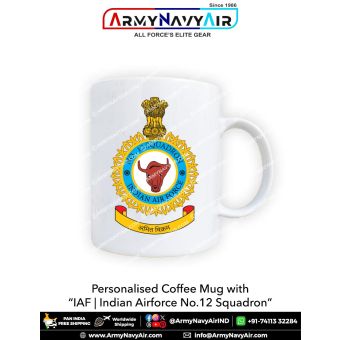 Personalised IAF Indian Air Force No 12 Squadron Mug : ArmyNavyAir.com