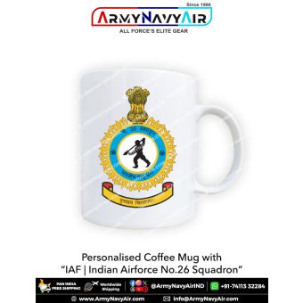 Personalised IAF Indian Air Force No 26 Squadron Mug: ArmyNavyAir.com