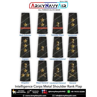 Indian Army Intelligence Corps Metal Rank Epaulettes : ArmyNavyAir.com
