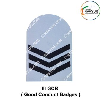 Indian Coast Guard Rank & Branch Badges (Sailors) For Summer Uniform-III GCB |III Good Conduct Badge ( New Technology ) 9.5cm H X 6.5cm W
