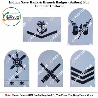Indian Navy Rank & Branch Badges (Sailors) For Summer Uniforms - ArmyNavyAir.com