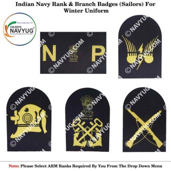 Indian Navy Rank & Branch Badges (Sailors) For Winter Uniform - ArmyNavyAir.com