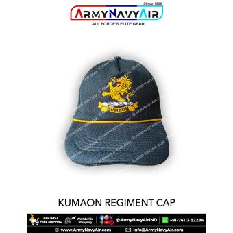 Bihar Regiment Cap with detailed embroidered Bihar Regiment insignia on high quality grey textured fabric designed by ArmyNavyAir for soldiers, ex servicemen, military enthusiasts, and collectors who prefer durable and comfortable regimental headgear that