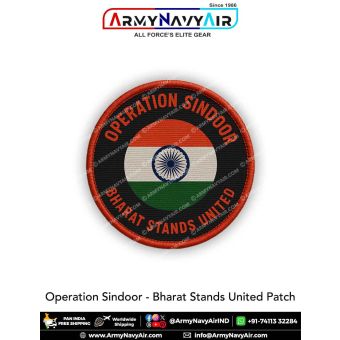 Personalised Operation Sindoor Patch : ArmyNavyAir.com-Bharat Stands United