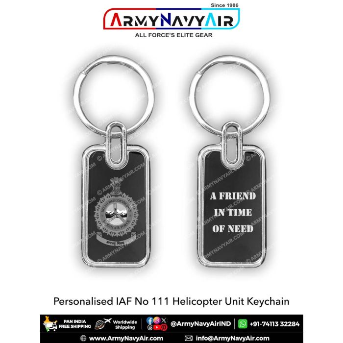 Iaf Key Chain Buy Personalised Indian Air Force No 111 Helicopter Unit IAF Keychain ...