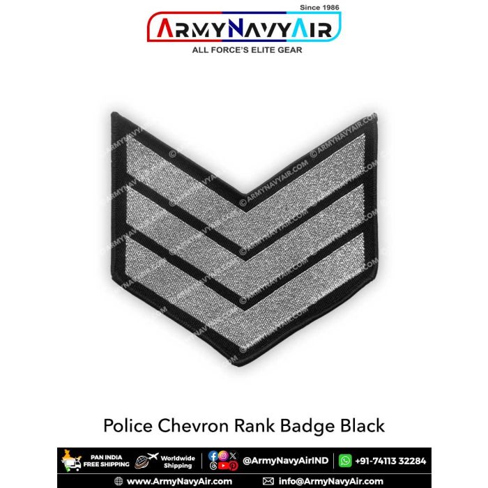 Police Ranks Single Chevron And Rocker Buy Chevron Police Rank Badge Black : ArmyNavyAir.com Online at ...