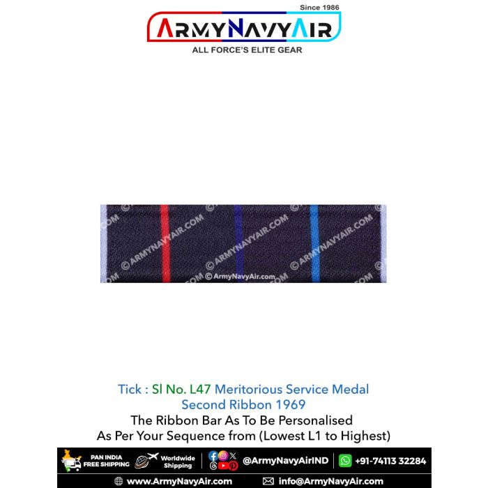 Buy (L47) Ready To Wear Ribbon Bar Meritorious Service Second Ribbon ...