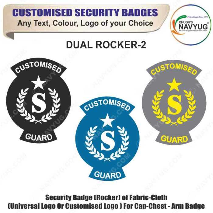 Private Security Rocker Security Badge (Rocker) oF Fabric-Cloth (Universal Logo OR