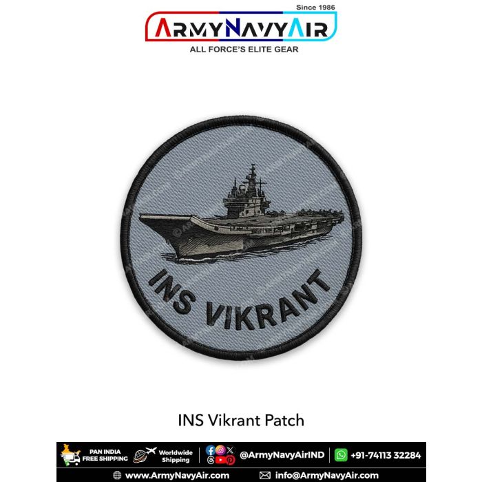 Ins Patch INS Vikrant Patch - Indian Aircraft Carrier Patch for Collectors