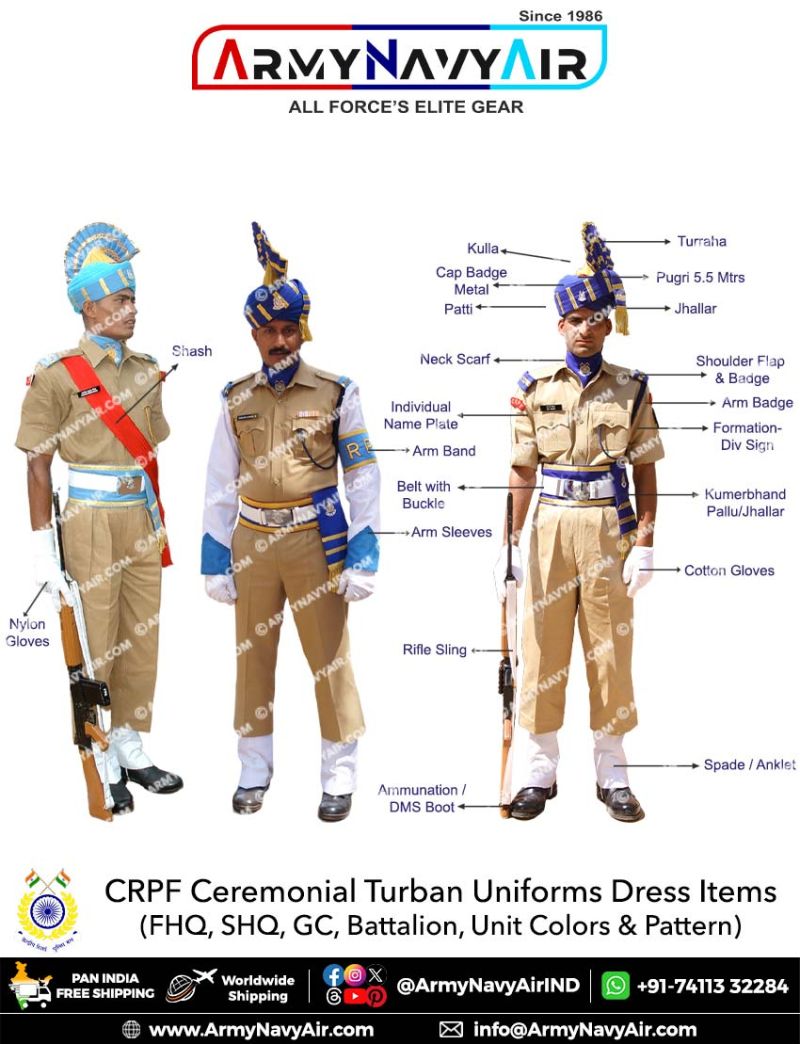 Buy CRPF Turban | Pagri Ceremonial Uniform Dress Items Online ...