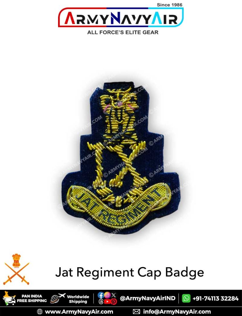 Buy JAT Regiment Zari Embroidery Cap Badge Handcrafted Online at ...