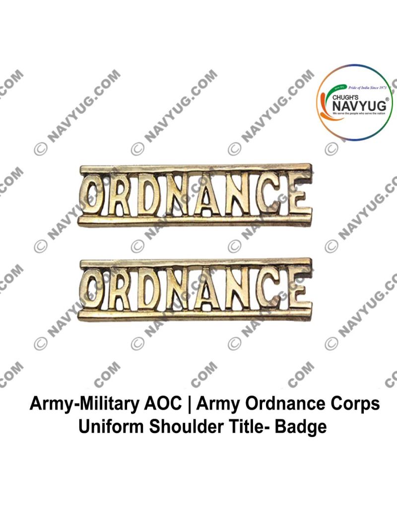 Army-Military AOC Uniform Cap Badge ( Indian Army Service Regiments) Indian  Army Ordnance Corps-ORDNANCE (Head Badge Chrome)