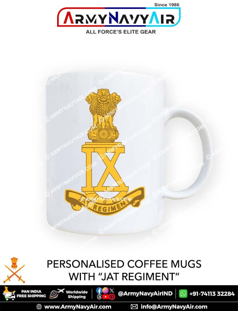 Buy Personalised Coffee Mugs With JAT Regiment Logo: ArmyNavyAir.com