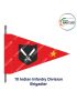 Indian Army Lancer Flag (Infantry Division) | Indian Military Stiffener Flag with Double Side Logo ( 9