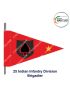 Indian Army Lancer Flag (Infantry Division) | Indian Military Stiffener Flag with Double Side Logo ( 9