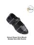 School Shoes Girls (Black) Molded Sole With Buckle (VKC)- Kids ( Size 8 )