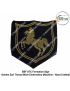 Border Security Force | BSF STC  Ceremonial Formation | Div Sign (Horse) Golden Zari Embroidery On Black Velvet WIth Fiber Inner & Back Lining H 70mm x W 70mm : Chughs Navyug