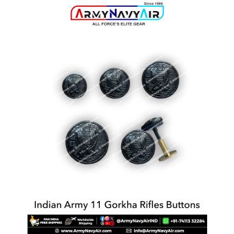 Indian Army 11 Gorkha Rifles Buttons : ArmyNavyAir.com