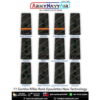Indian Army 11 Gorkha Rifles Rank Epaulettes : ArmyNavyAir.com