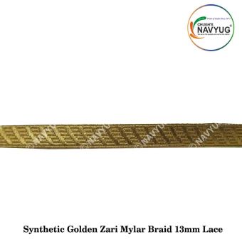 Synthetic Golden Zari Mylar Braid 13mm Lace | Chughs Navyug