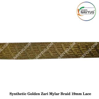 Synthetic Golden Zari Mylar Braid 19mm Lace | Chughs Navyug