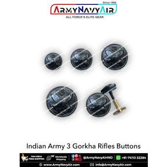 Indian Army 3 Gorkha Rifles Buttons : ArmyNavyAir.com