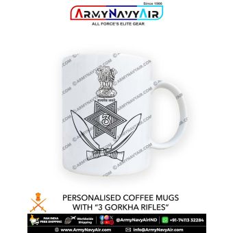 Personalised Coffee Mugs With 3GR 3 Gorkha Rifles Logo
