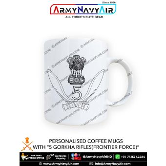 Personalised Coffee Mugs With 5GR (FF) 5 Gorkha Rifles Logo
