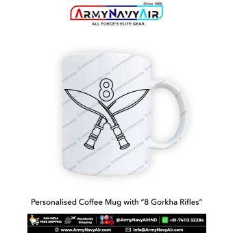 Personalised Coffee Mugs With 8 Gorkha Rifles : ArmyNavyAir.com