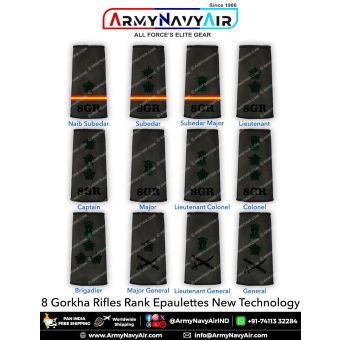Indian Army 8 Gorkha Rifles Rank Epaulettes : ArmyNavyAir.com