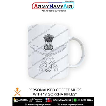 Personalised Coffee Mugs With 9GR 9 Gorkha Rifles Logo