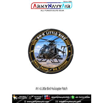AH-6 Little Bird Helicopter Patch for Aviation Enthusiasts and Collectors