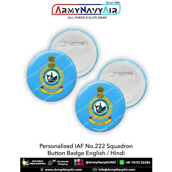 Personalised IAF No 222 Squadron Button Badge : ArmyNavyAir.com