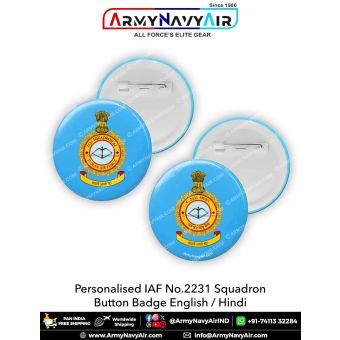 Personalised IAF No 2231 Squadron Button Badge : ArmyNavyAir.com