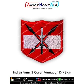 Indian Army 3 Corps formation Div sign : ArmyNavyAir.com