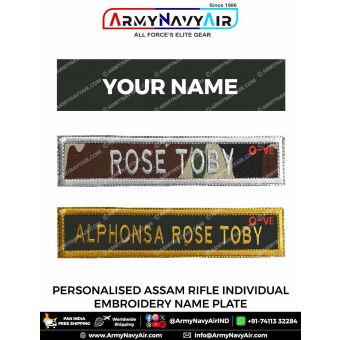 Assam Rifles Embroidery Name Plate : ArmyNavyAir.com