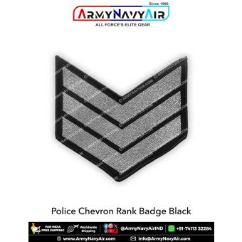 Chevron Police Rank Badge Black : ArmyNavyAir.com